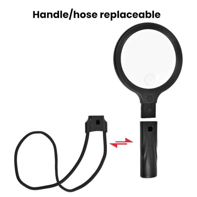 5/10X 30 LEDs Magnifying Glass USB Charging Neck Worn Handheld For Reading Maintenance