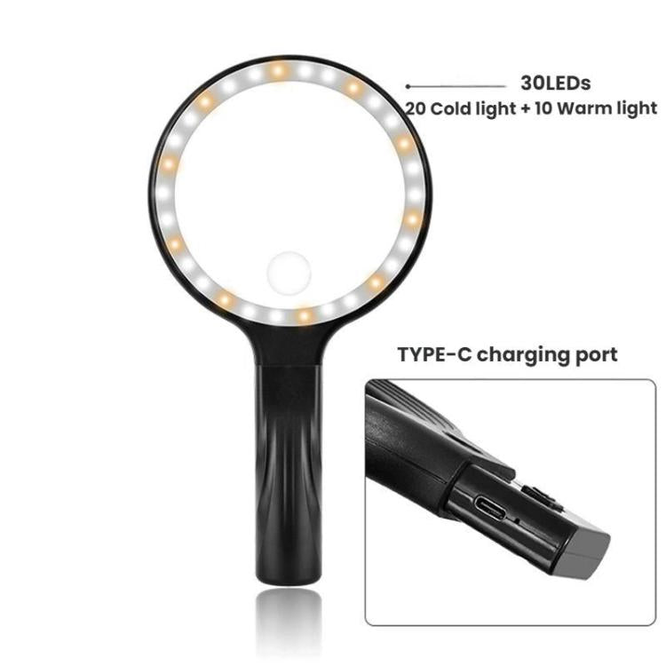 5/10X 30 LEDs Magnifying Glass USB Charging Neck Worn Handheld For Reading Maintenance