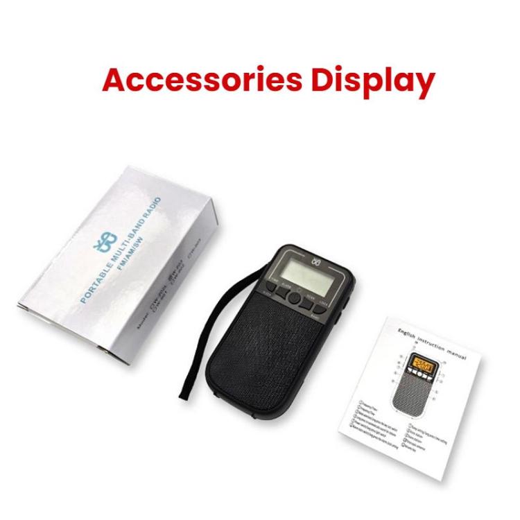 Portable FM/AM/SW Multi-Band High-Sensitivity Clock-Controlled Radio Player