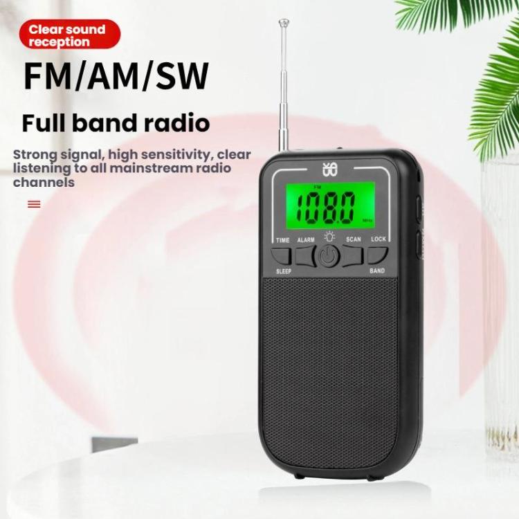 Portable FM/AM/SW Multi-Band High-Sensitivity Clock-Controlled Radio Player