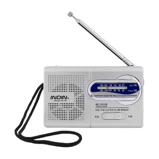 INDIN BC-R119 Portable AM/FM Radio for Seniors 530-1610KHz AM & 88-108MHz FM Lightweight Emergency Radio