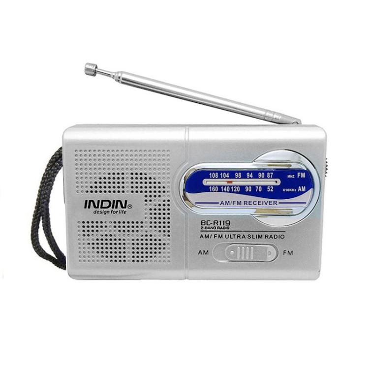 INDIN BC-R119 Portable AM/FM Radio for Seniors 530-1610KHz AM & 88-108MHz FM Lightweight Emergency Radio