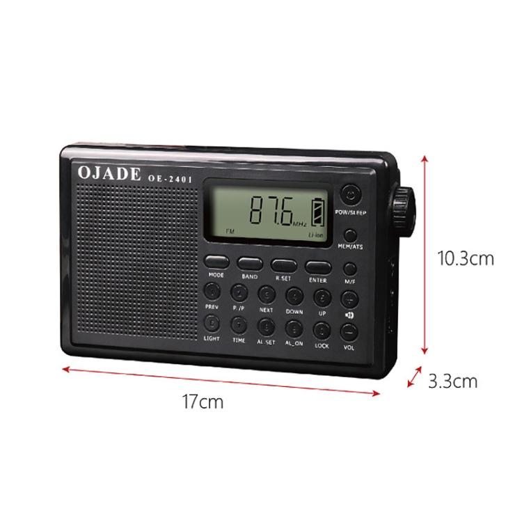 OJADE OE-2401 Full-Band Full-Channel Portable High Sensitivity Digital Display Bluetooth Stereo Radio
