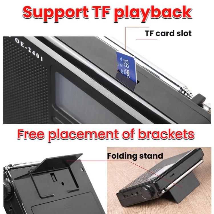 OJADE OE-2401 Full-Band Full-Channel Portable High Sensitivity Digital Display Bluetooth Stereo Radio