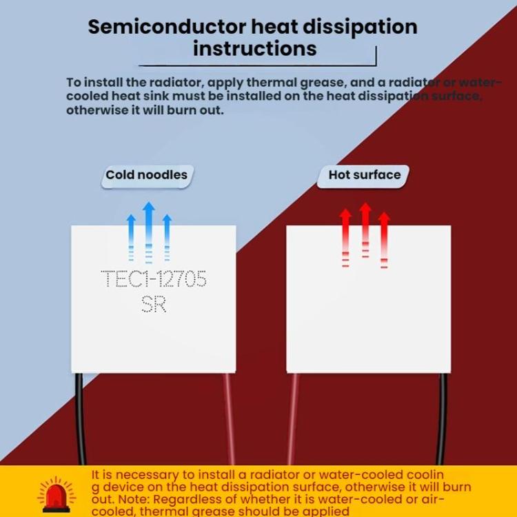 TEC1-12705 40x40mm Water Dispenser Refrigerator Semiconductor Refrigeration Plate