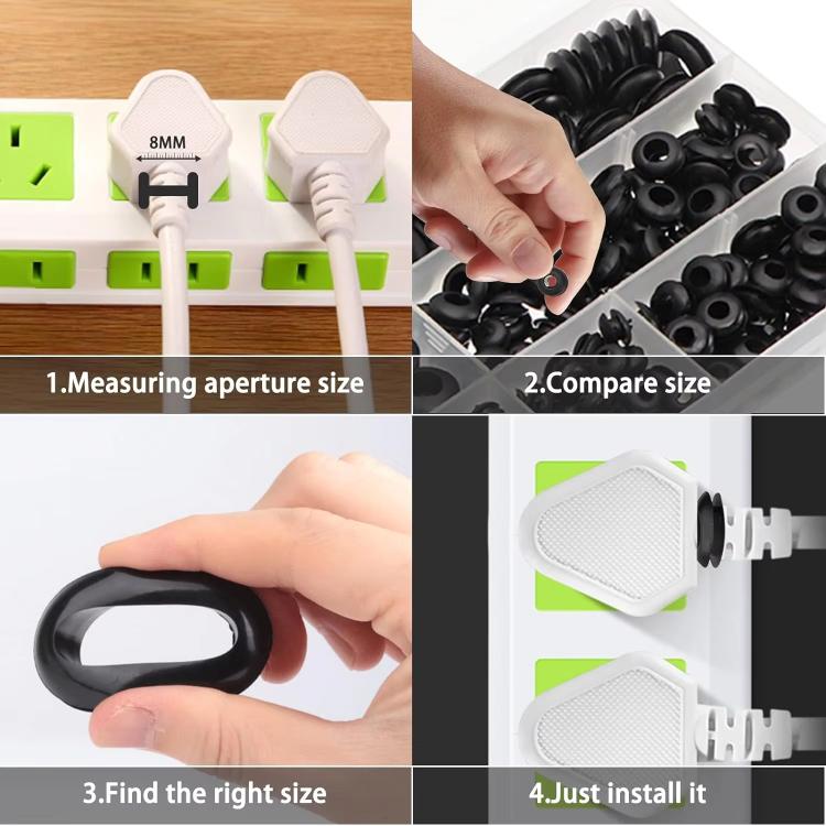 260pcs /Set Double-Sided O-Ring Rubber Sealing Waterproof Conduit Rings