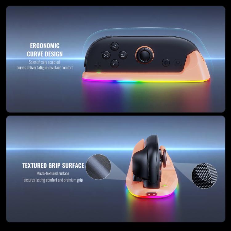 For Nintendo Switch 2 JYS Controller Mouse Magnetic Dock With Ambient Lighting
