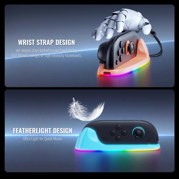For Nintendo Switch 2 JYS Controller Mouse Magnetic Dock With Ambient Lighting
