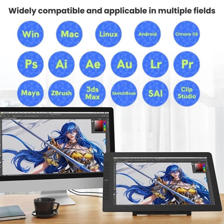 VEIKK VK2200PRO 21.5 inch Digital Screen Hand Drawing Screen Electronic Drawing Screen Compatible With Mobile Phone