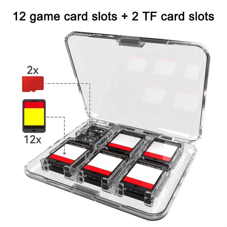 ipega Crystal Game Card Case For Nintendo Switch 2/Switch with 12 Game Card Slots Secure Locking Design