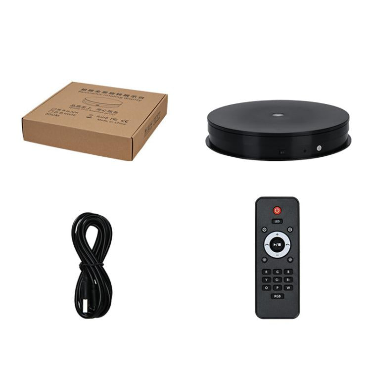 Remote Control Light Rotating Tray Still Life Display Adjustable Speed Brightness Jewelry Stand