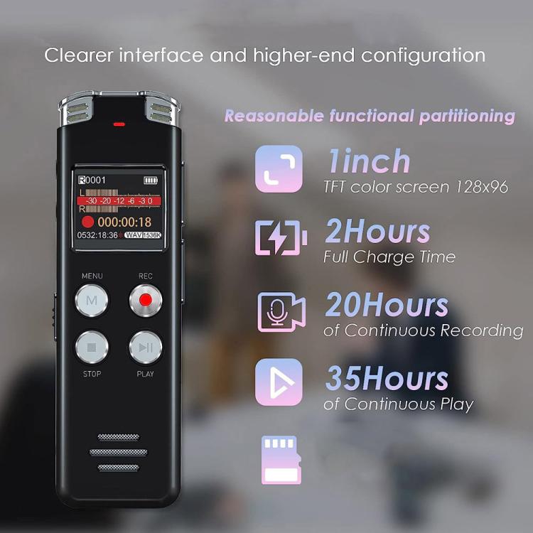 Portable HD Noise-Cancelling Voice-Activated Digital Voice Recorder For Conferences