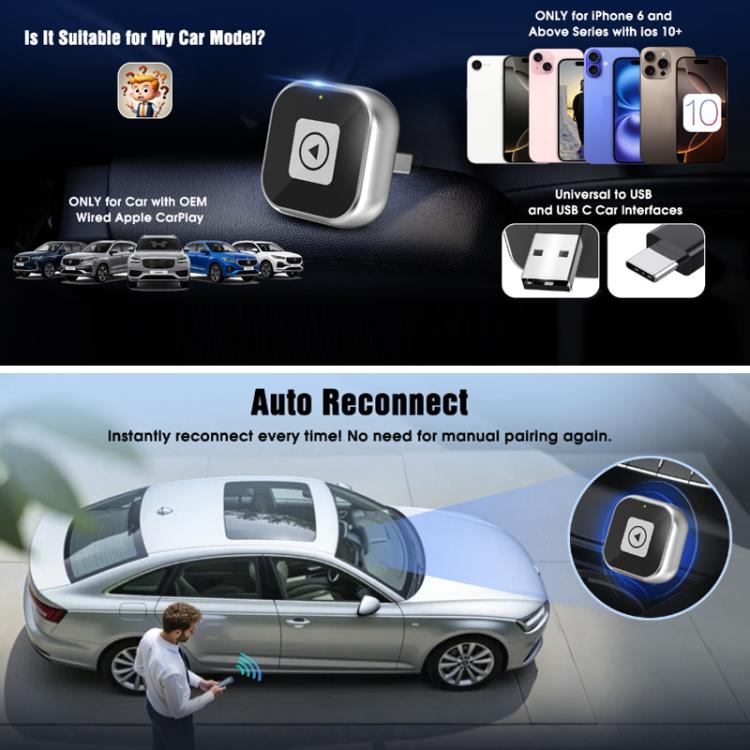 Wired To wireless CarPlay Adapter For Car Connectivity