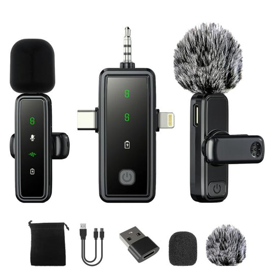 Wireless Collar Clip Microphone Smart Noise Reduction Mini Microphone