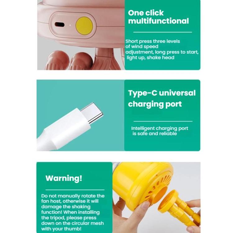 Octopus Clip-On Handheld Silent Bladeless Fan For Strollers