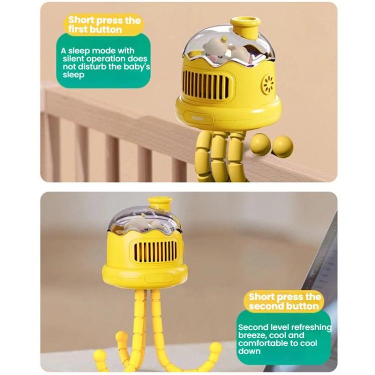 Octopus Clip-On Handheld Silent Bladeless Fan For Strollers