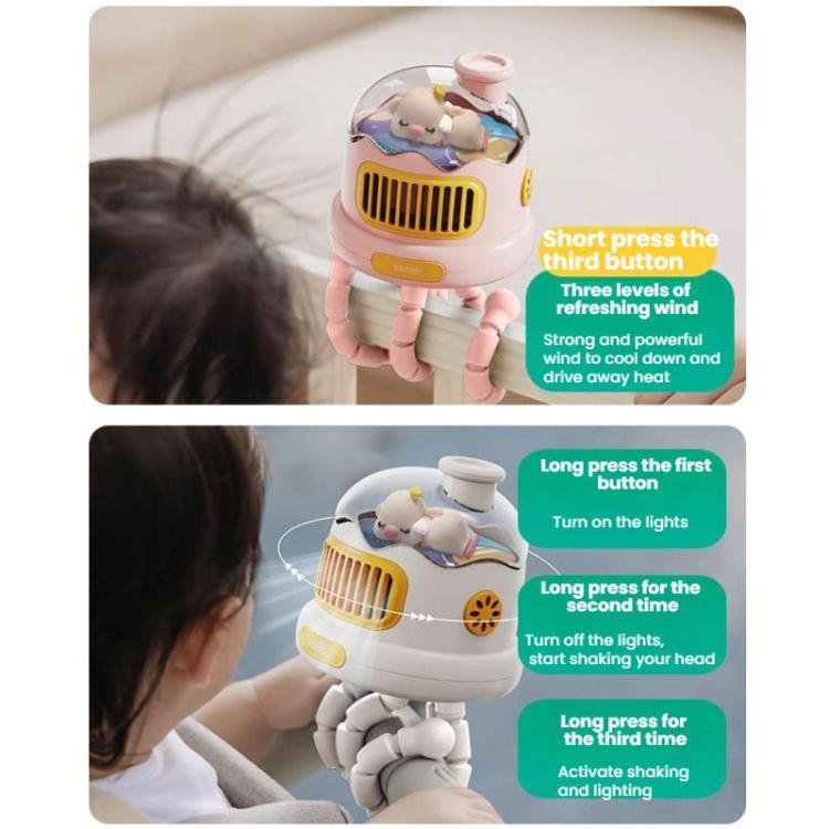 Octopus Clip-On Handheld Silent Bladeless Fan For Strollers