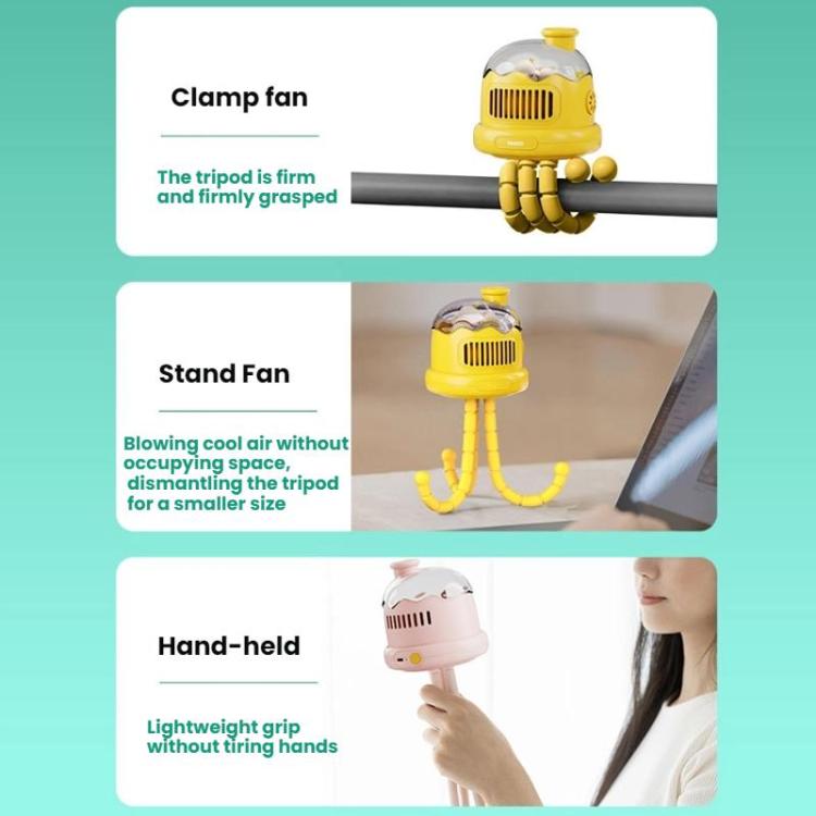 Octopus Clip-On Handheld Silent Bladeless Fan For Strollers