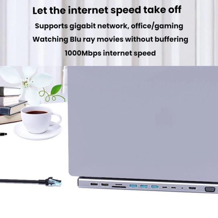 14 In 1  Type-C Docking Station USB HUB Multi Port Hub Laptop Converter