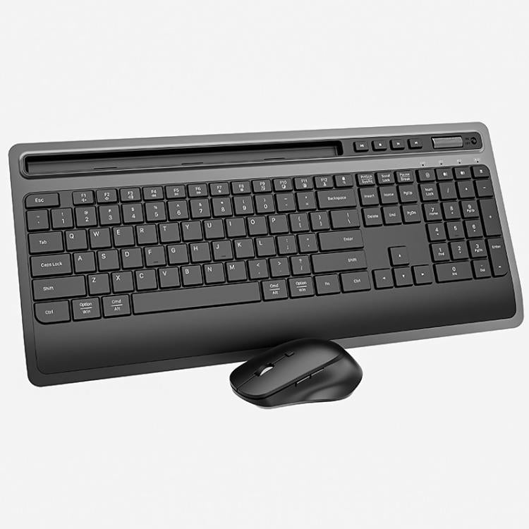 Wireless Keyboard and Mouse Combo for Business Office with Tablet Slot & Wrist Rest