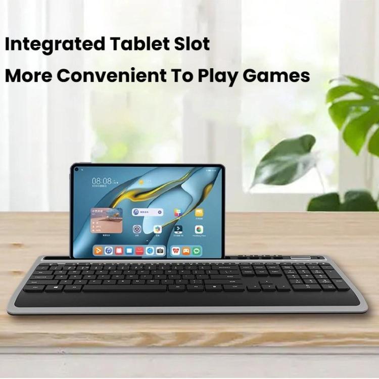 Wireless Keyboard and Mouse Combo for Business Office with Tablet Slot & Wrist Rest