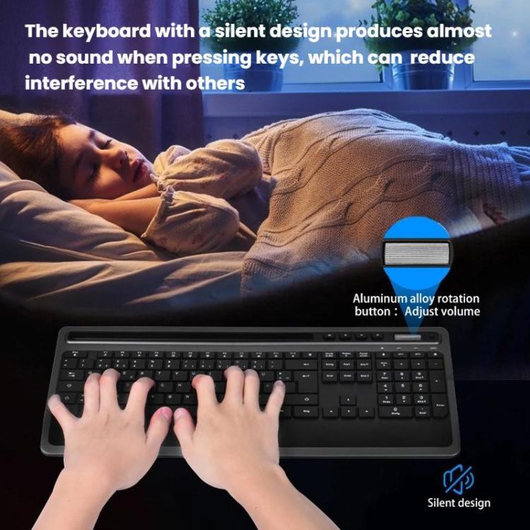 Wireless Keyboard and Mouse Combo for Business Office with Tablet Slot & Wrist Rest