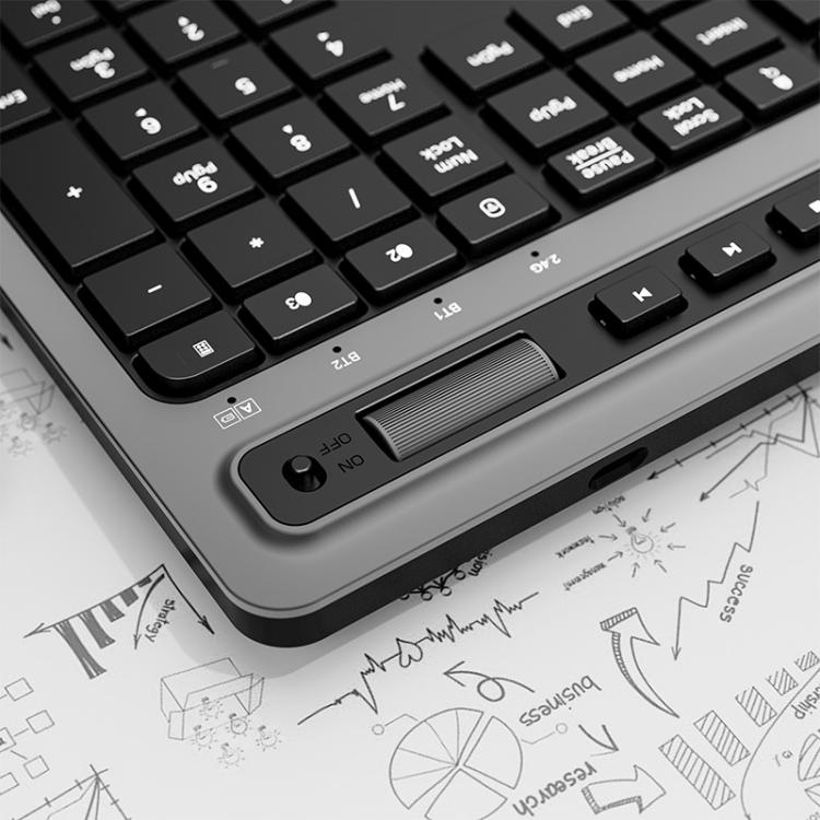 Wireless Keyboard and Mouse Combo for Business Office with Tablet Slot & Wrist Rest