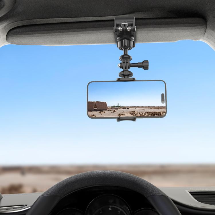 Car Sun Visor Bracket Panoramic Sports Camera Phone Vehicle Mount Base