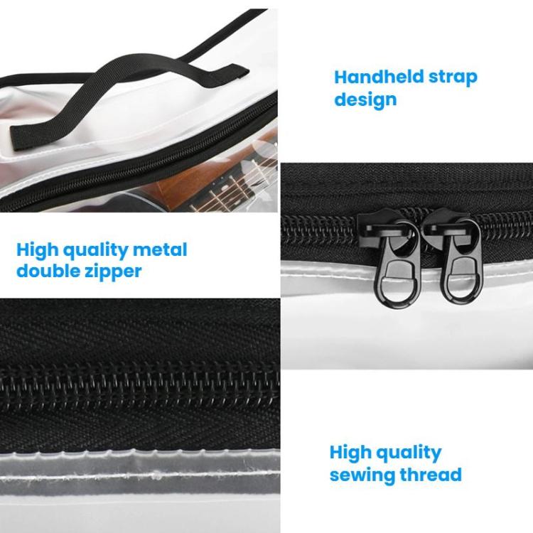 40-41 Inch Electric Guitar Dust Cover Transparent TPU Gig Bag With Dual Zippers Protective Storage Case