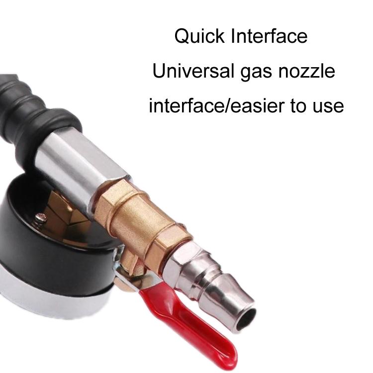 Truck Tire Extended Quick-Inflation Rod With Tire Pressure Gauge