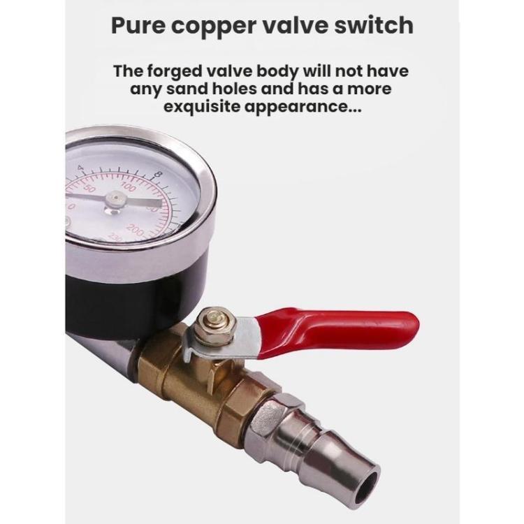 Truck Tire Extended Quick-Inflation Rod With Tire Pressure Gauge