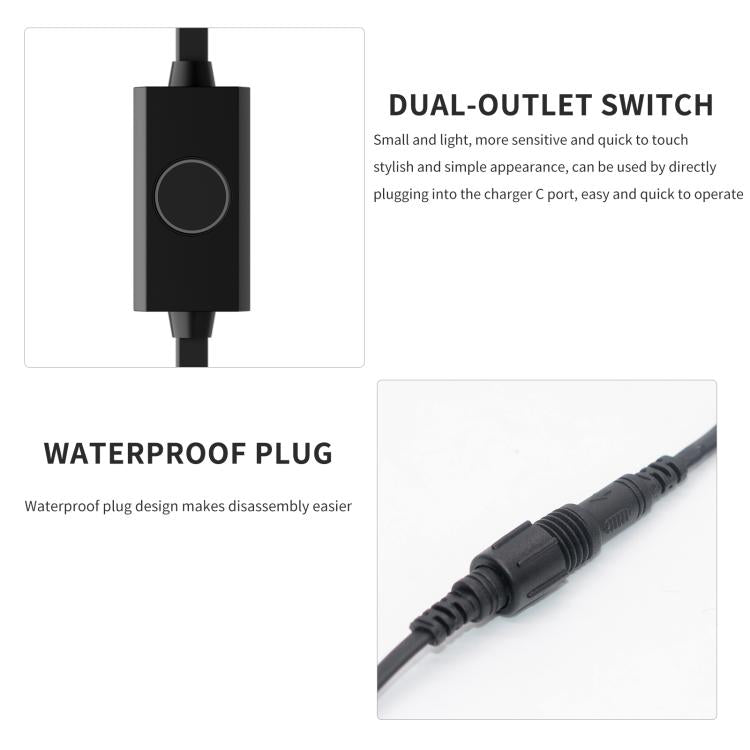 1pair Waterproof Heated Motorcycle Grips With Five-gear Adjustment