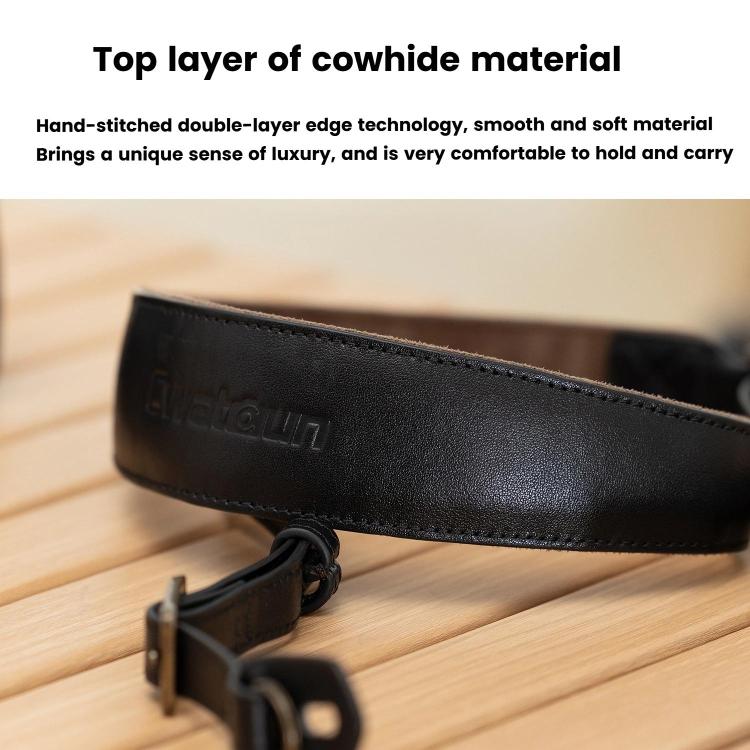 Cwatcun D222 Medium Comfortable DSLR Camera Universal Shoulder Strap Leather Quick Release Strap