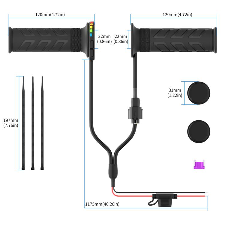 Rainbow Light ATV Heated Handlebars With Memory Function