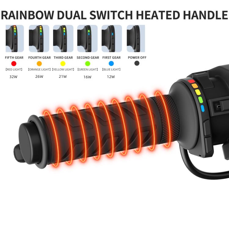 Rainbow Light ATV Heated Handlebars With Memory Function