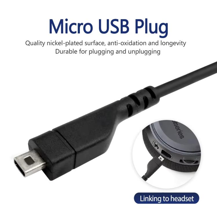1.5m Mini Pin USB TPE Earphone Cable For SteelSeries Arctis Prime / 3 / 5 / 7 / Pro