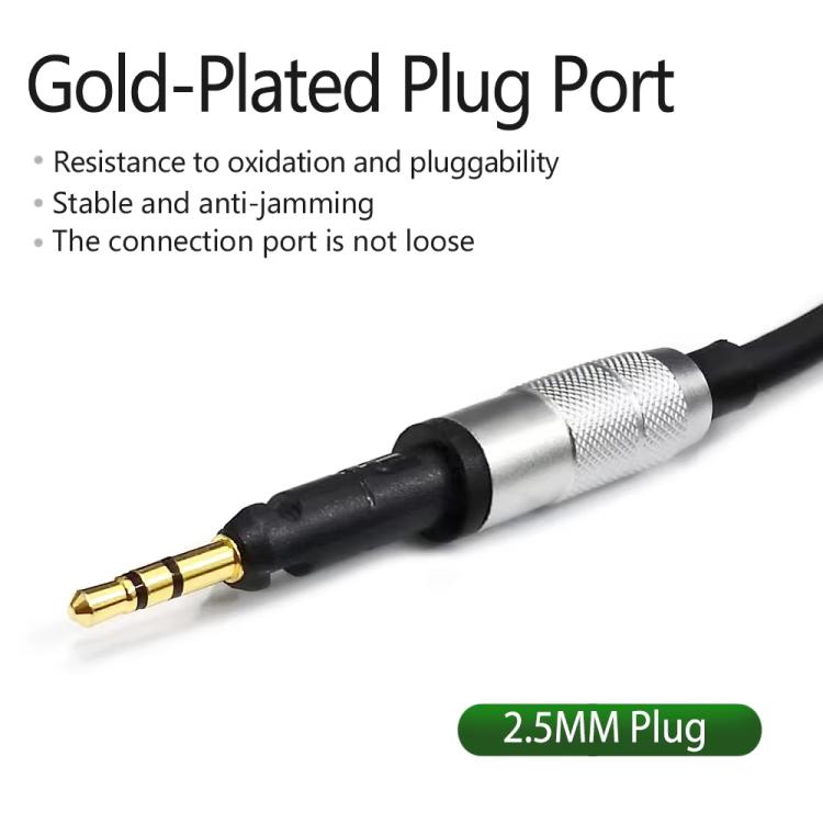 2.5mm To 3.5mm+6.35mm Plug 1.5m Spring-Loaded Headphone Cable,For Sennheiser HD6 / HD8 / HD7 / HD598