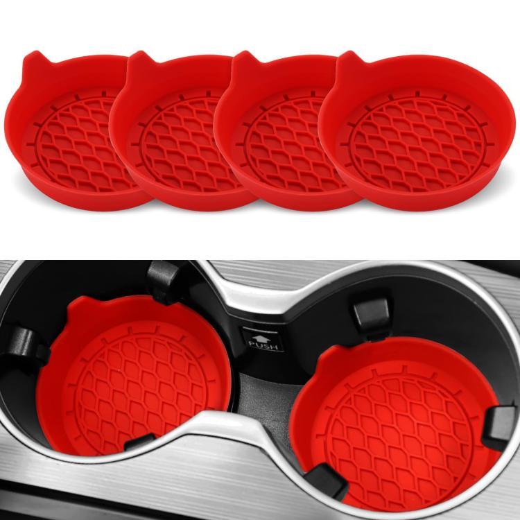4pcs Anti-squeak Anti-slip Car Coaster With Handle