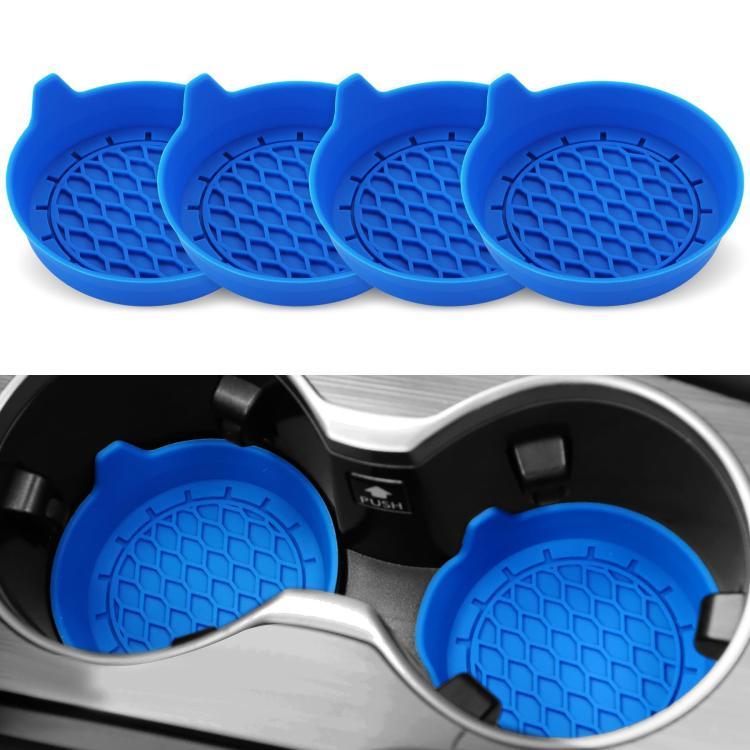 4pcs Anti-squeak Anti-slip Car Coaster With Handle
