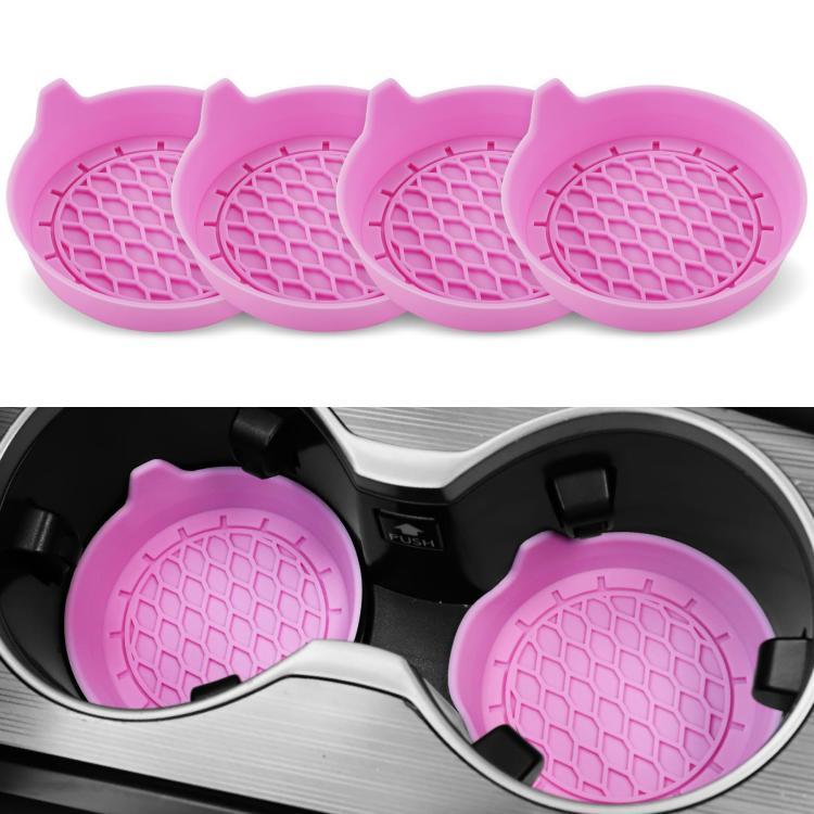 4pcs Anti-squeak Anti-slip Car Coaster With Handle