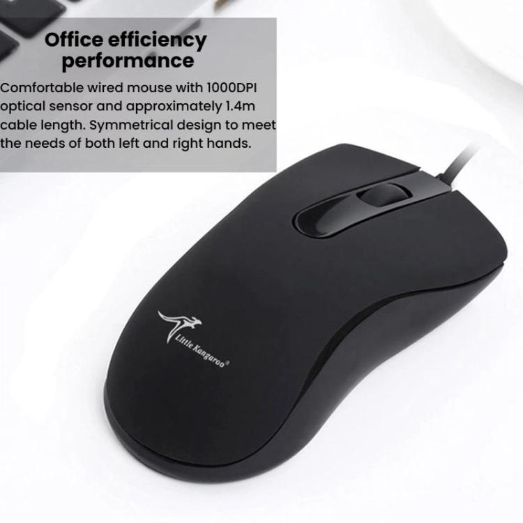Little Kangaroo DS-917 1000DPI Ergonomic Optical Wired Mouse Laptop Mouse For Office Gaming
