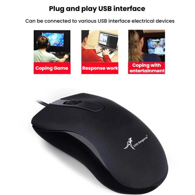 Little Kangaroo DS-917 1000DPI Ergonomic Optical Wired Mouse Laptop Mouse For Office Gaming