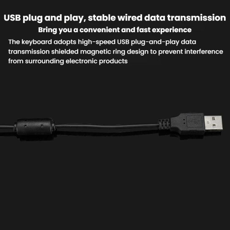 Little Kangaroo DS-9827 88 Key Wired Keyboard With Magnetic Ring Laptop Industrial Office Keyboard