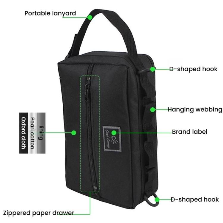 COOL CAMP CF-3303 Car Tissue Hanging Bag Outdoor Camping Tool Tableware Storage Bag