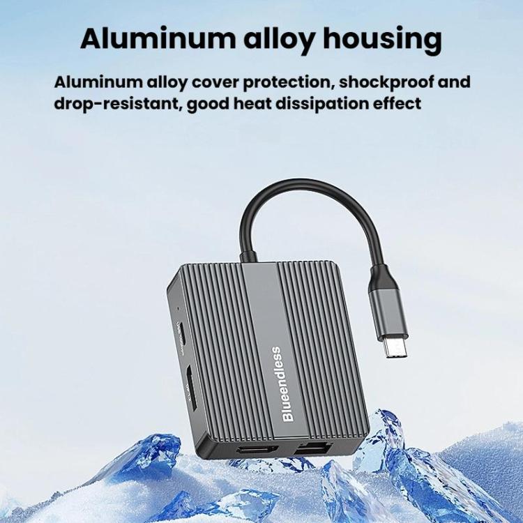 7 In 1 Docking Station Gigabit Ethernet Port High-Speed Transfer HUB