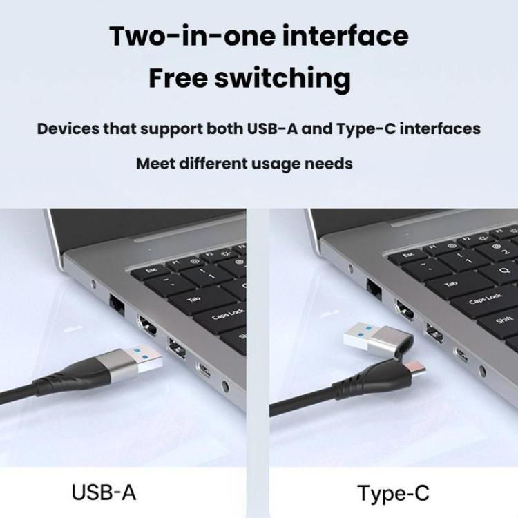 USB3.0+Type-C To Dual HDMI Extender 4K 60HZ Dual Screen Heterodyne HD Video Converter