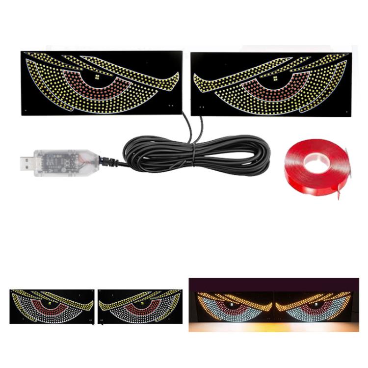 USB Car-mounted Dynamic Demon Eye Car Sticker LED Indicator Light