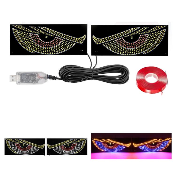 USB Car-mounted Dynamic Demon Eye Car Sticker LED Indicator Light