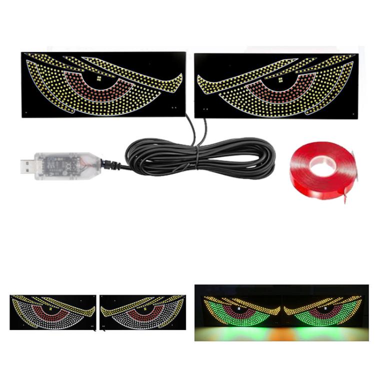 USB Car-mounted Dynamic Demon Eye Car Sticker LED Indicator Light