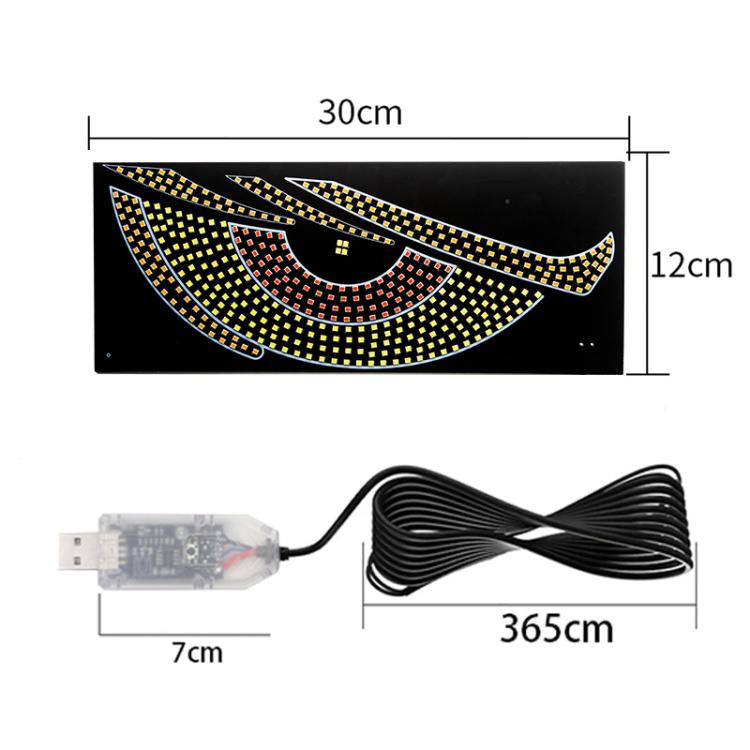 USB Car-mounted Dynamic Demon Eye Car Sticker LED Indicator Light